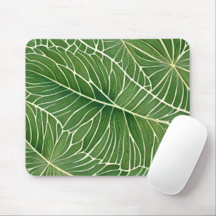Grüne tropische Blätter für Wasserfarben Mousepad