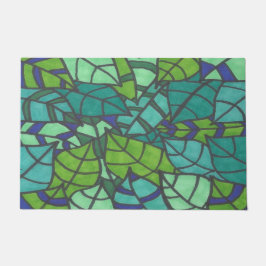 Grüne tropische Blätter Fußmatte