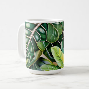 Grüne tropische Blätter Hauswärmegeschenk Kaffeetasse