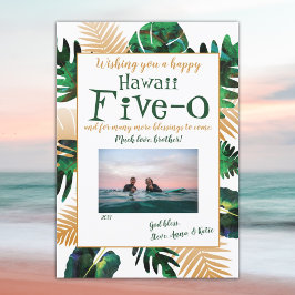 Grüne tropische Blätter Hawaii 5-0 50. Geburtstag Einladung