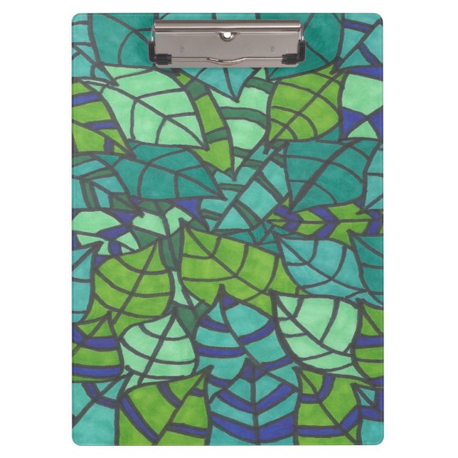 Grüne tropische Blätter Klemmbrett (Vorderseite)