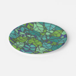 Grüne tropische Blätter  Pappteller