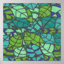 Grüne tropische Blätter Poster