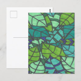 Grüne tropische Blätter Postkarte