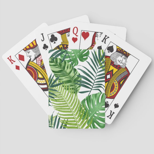 Grüne tropische Blätter Spielkarten (Rückseite)