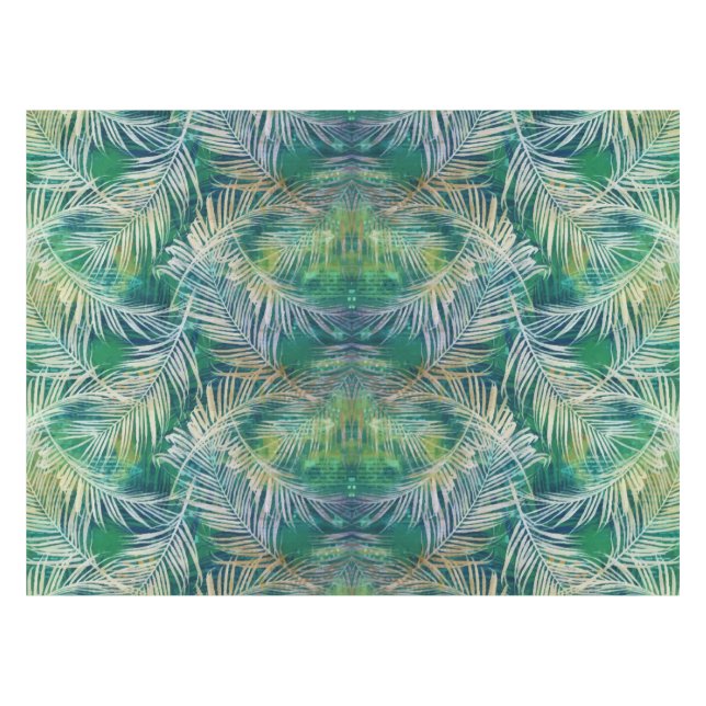 Grüne tropische botanische Palmen Blätter Tischdecke (Vorderseite (Horizontal))