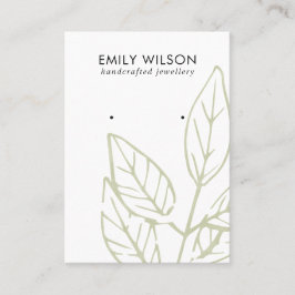 GRÜNE TROPISCHE GEBRAUCHSINFORMATION FAUNA EARRING VISITENKARTE