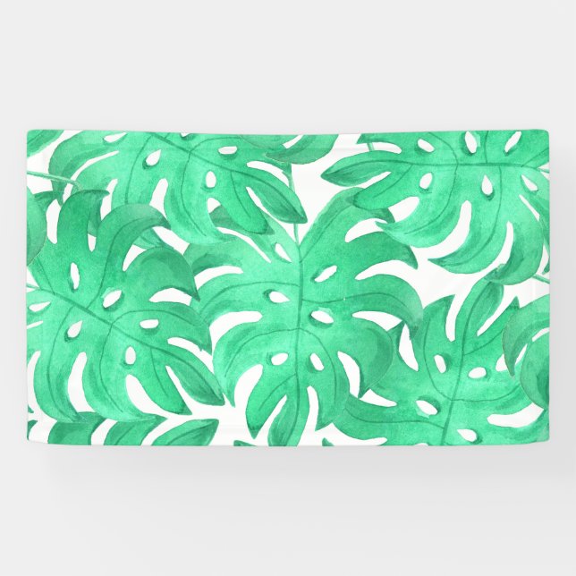 Grüne tropische Leaf-Kunst Banner (Horizontal)