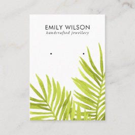 GRÜNE TROPISCHE PALMFAUNA EARRING STUD DISPLAY BUS VISITENKARTE