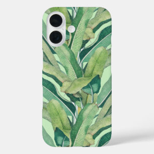 Grüne tropische Vintage Bananen-Blätter iPhone 16 Hülle