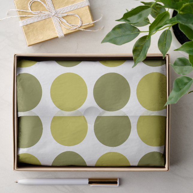 Grüne Tupfen  Seidenpapier (Geschenk)