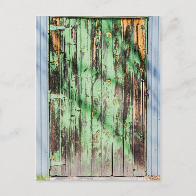 Grüne Tür Postkarte (Vorderseite)