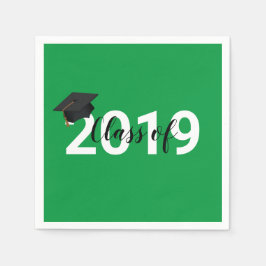 Grüne Typografie-Abschluss-Klasse 2019 Serviette