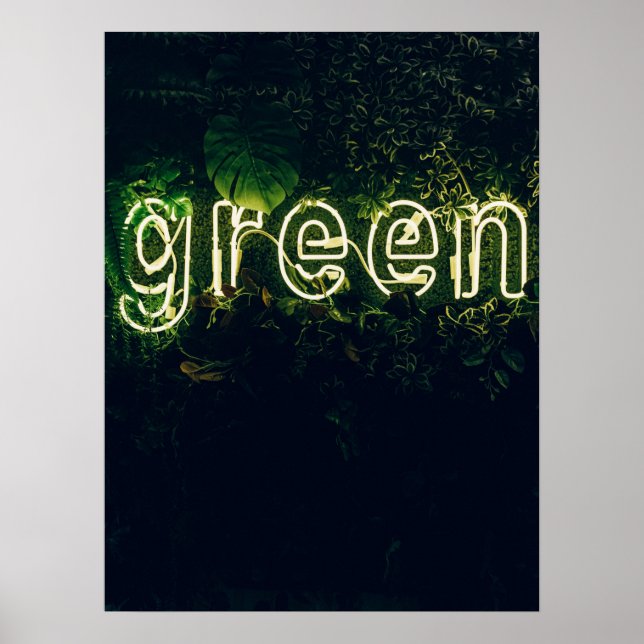Grüne Typografie Poster (Vorne)