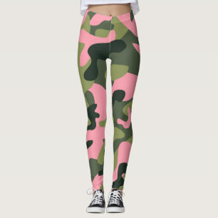 Grüne u. rosa Armee-Camouflage-Tarnung Leggings
