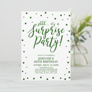 Grüne Überraschung Erwachsene Geburtstagsparty Ein Einladung