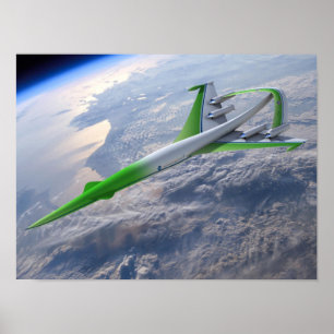 Grüne Überschallmaschine Poster