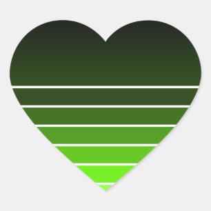 grüne Uhr Herz-Aufkleber