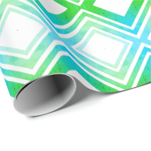 Grüne und Aquamarine Gemusterte Geschenkwrap Geschenkpapier