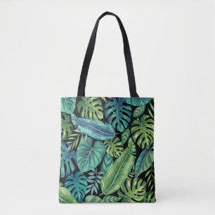 Grüne und Aquamarine tropische Palmen Banana Mons Tasche