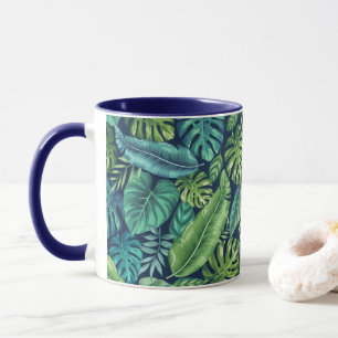 Grüne und Aquamarine tropische Palmen Banana Monst Tasse