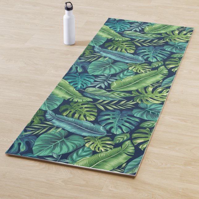 Grüne und Aquamarine tropische Palmen Banana Monst Yogamatte (Beispiel)