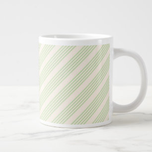 Grüne und beige Streifen, riesige Tasse
