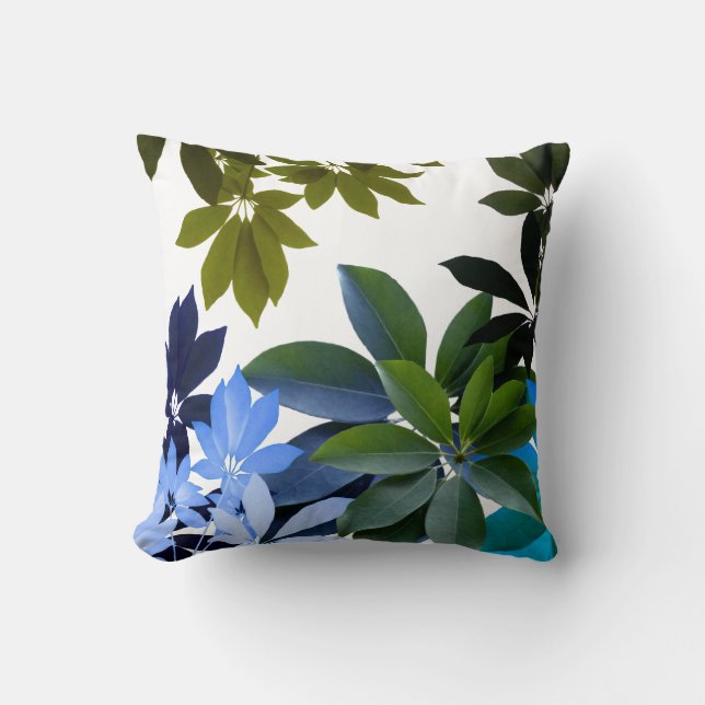Grüne und blaue Blätter, Foliage-Kissen Kissen (Vorderseite)