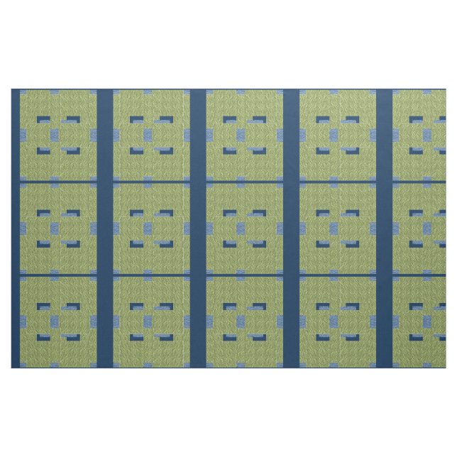 Grüne und blaue Blöcke Stoff (Yard (91,4 cm))