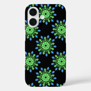 Grüne und blaue Blume iPhone 16 Hülle