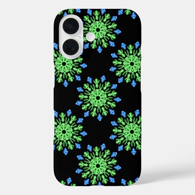 Grüne und blaue Blume iPhone 16 Hülle (Rückseite)