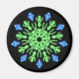 Grüne und blaue Blume Magnet