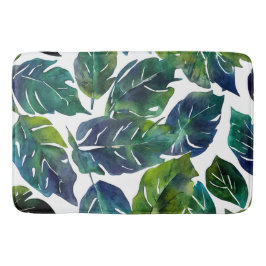 Grüne und blaue Foliage Philodendron Botanical Badematte