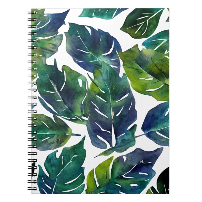 Grüne und blaue Foliage Philodendron Botanical Notizblock (Vorderseite)