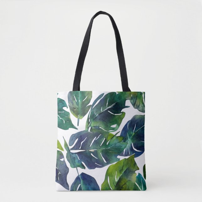 Grüne und blaue Foliage Philodendron Botanical Tasche (Vorderseite)