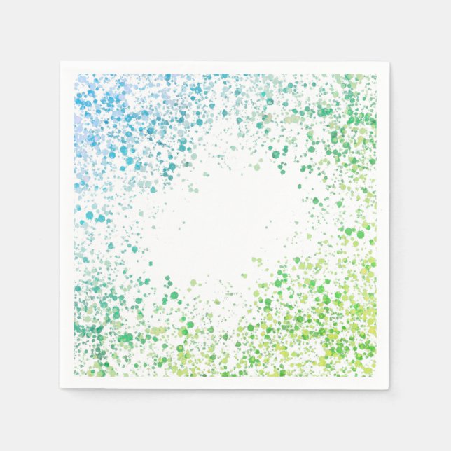 Grüne und blaue Spritzer Serviette (Vorderseite)