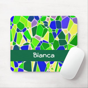 Grüne und blaue Steinformen Mousepad