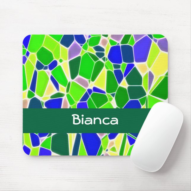 Grüne und blaue Steinformen Mousepad (Mit Mouse)