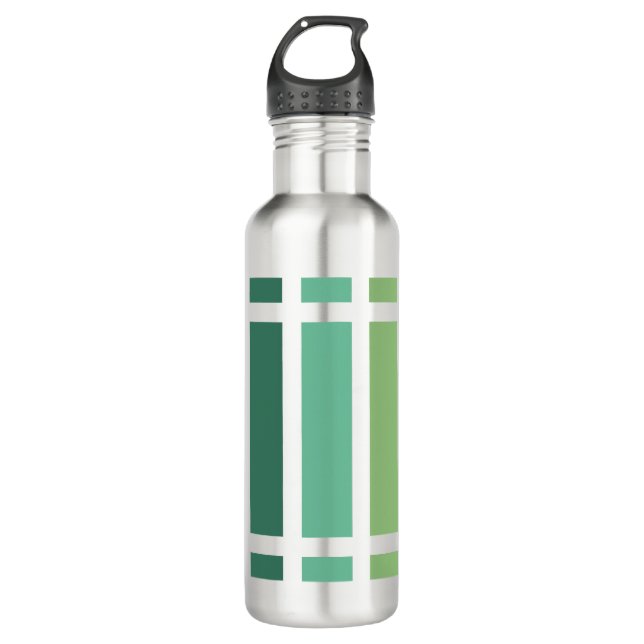 Grüne und blaue Streifen Edelstahlflasche (Vorderseite)