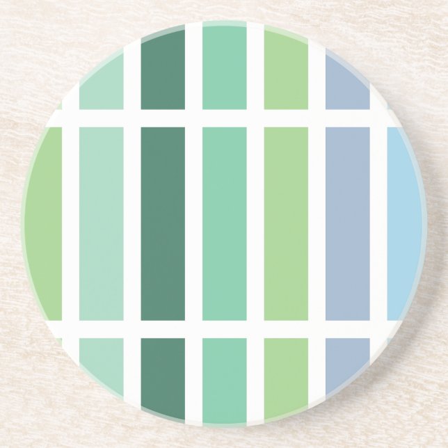 Grüne und blaue Streifen Getränkeuntersetzer (Vorne)