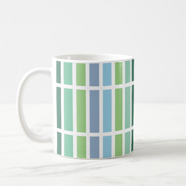 Grüne und blaue Streifen Kaffeetasse (Links)