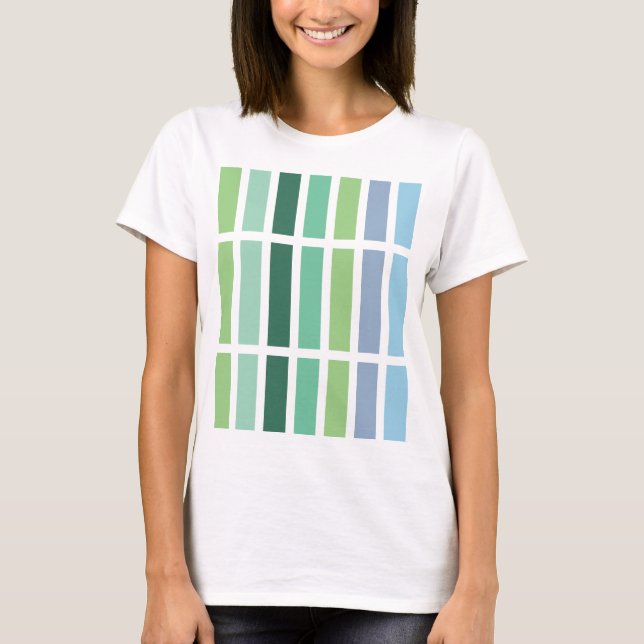 Grüne und blaue Streifen T-Shirt (Vorderseite)