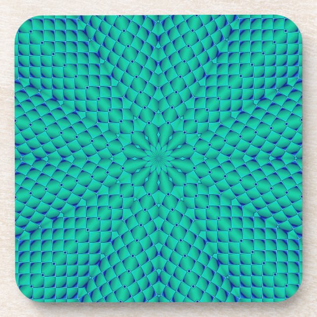 Grüne und blaue Waves Getränkeuntersetzer (Vorderseite)