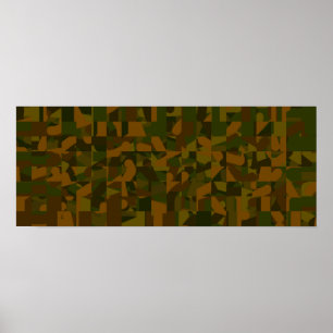 Grüne und braune Camouflage, Abstraktes Muster. Poster
