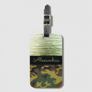 Grüne und braune Camouflage Personalisiert Gepäckanhänger