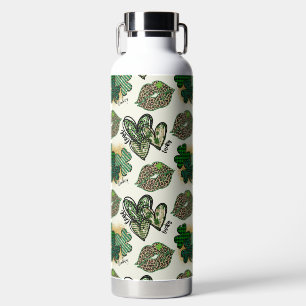 GRÜNE UND BRAUNE IRISCHE KELTISCHE LIPPEN UND KLEE TRINKFLASCHE