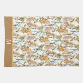 Grüne und braune Pampelgras Geschirrtuch