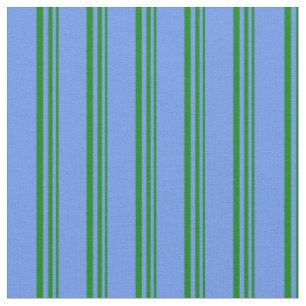 Grüne und Cornflower Blau farbige Linien Stoff
