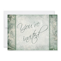 Grüne und Elfenbeinflora Einladung zur Hochzeit