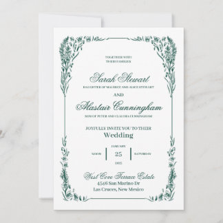 Grüne und Elfenbeinküste Elegante Handgezeichnete  Dankeskarte